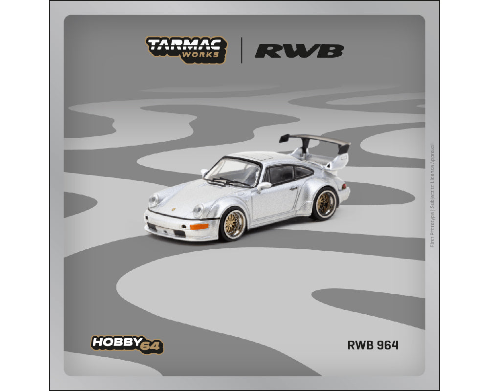 PREORDER Tarmac Works 1:64 RWB 964 Silver Diecast Model Car - Perfect for Collectors, Display, and Racing Enthusiasts