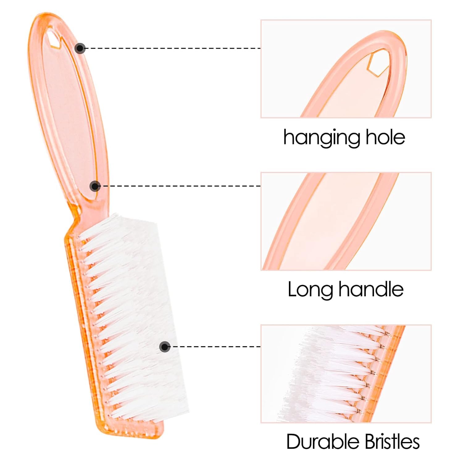 10PCS Nail Brush Cleaner Set with Ergonomic Handle - Professional Nail Scrub Brush for Toes & Fingernails - Perfect for Manicure, Pedicure & Hygiene Care - Ideal for Home, Salon & Travel Use