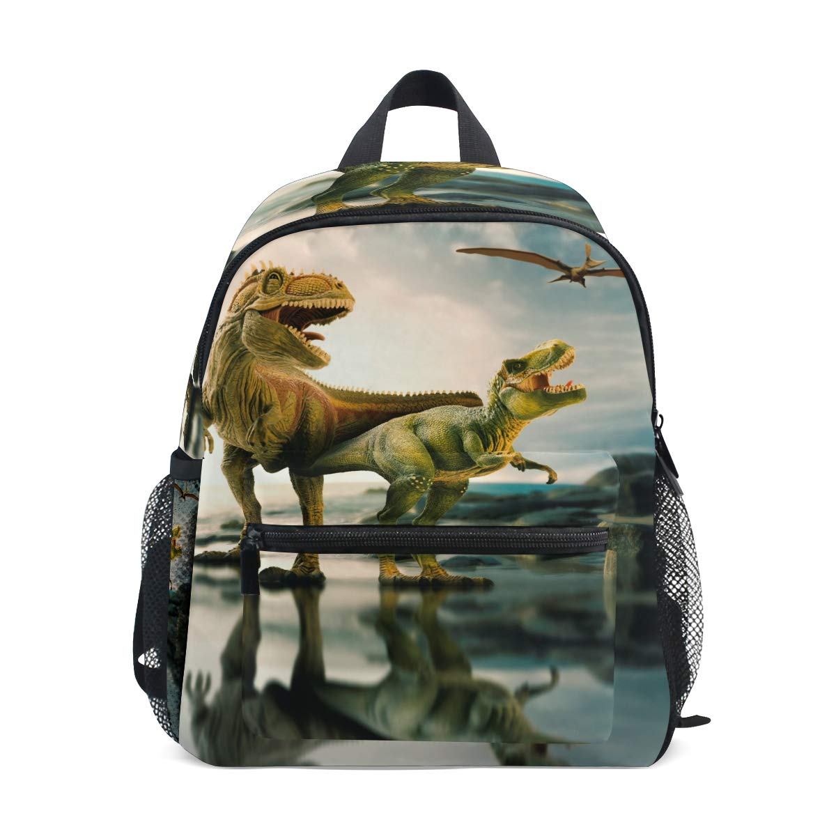 Dinosaur Toddler Backpack for Preschool Boys & Girls - Adjustable Chest Strap, Name Tag, 10x4x12 Inch Daycare Toy Bag - Perfect for School, Travel & Outdoor Adventures