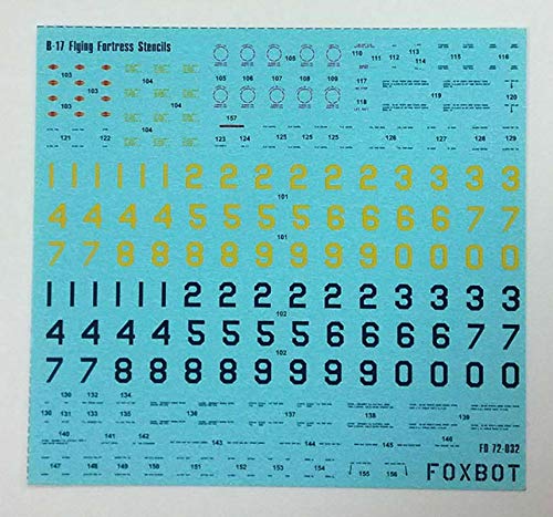 B-17 Flying Fortress 1/72 Scale Decal Stencil Set - Foxbot 72-032 - Perfect for Model Aircraft Builders & WWII History Enthusiasts