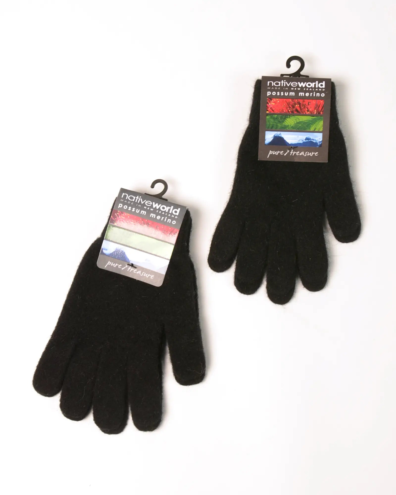 Premium Black Plain Gloves - Possum Merino Wool Blend NX100 - Warm Winter Accessories for Outdoor Activities & Daily Commute