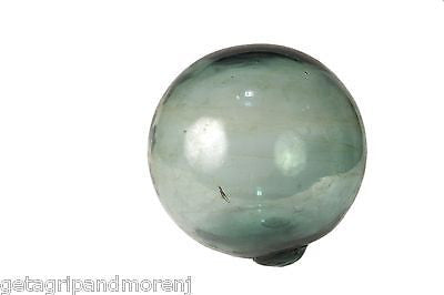 11-Inch Japanese Glass Fishing Float with Markings - No Net - Perfect for Beach Decor, Aquarium Display, and Nautical Collectibles