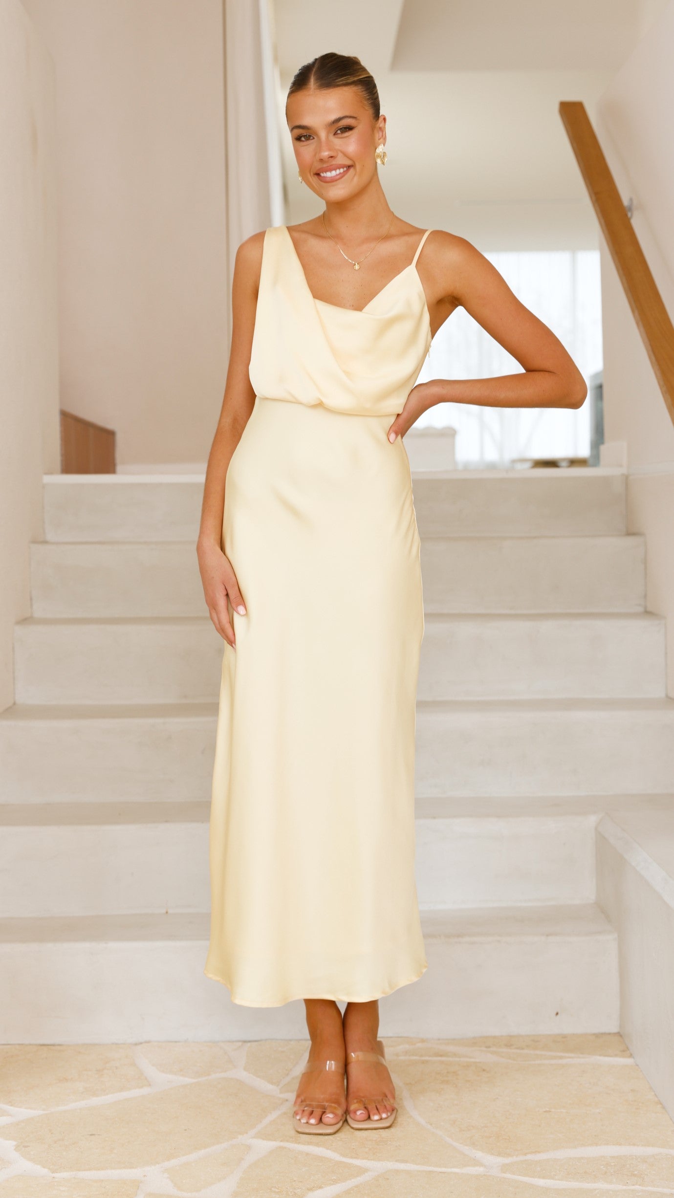 Elegant Audrey Maxi Dress in Yellow - Perfect for Summer Weddings, Beach Vacations & Casual Outings