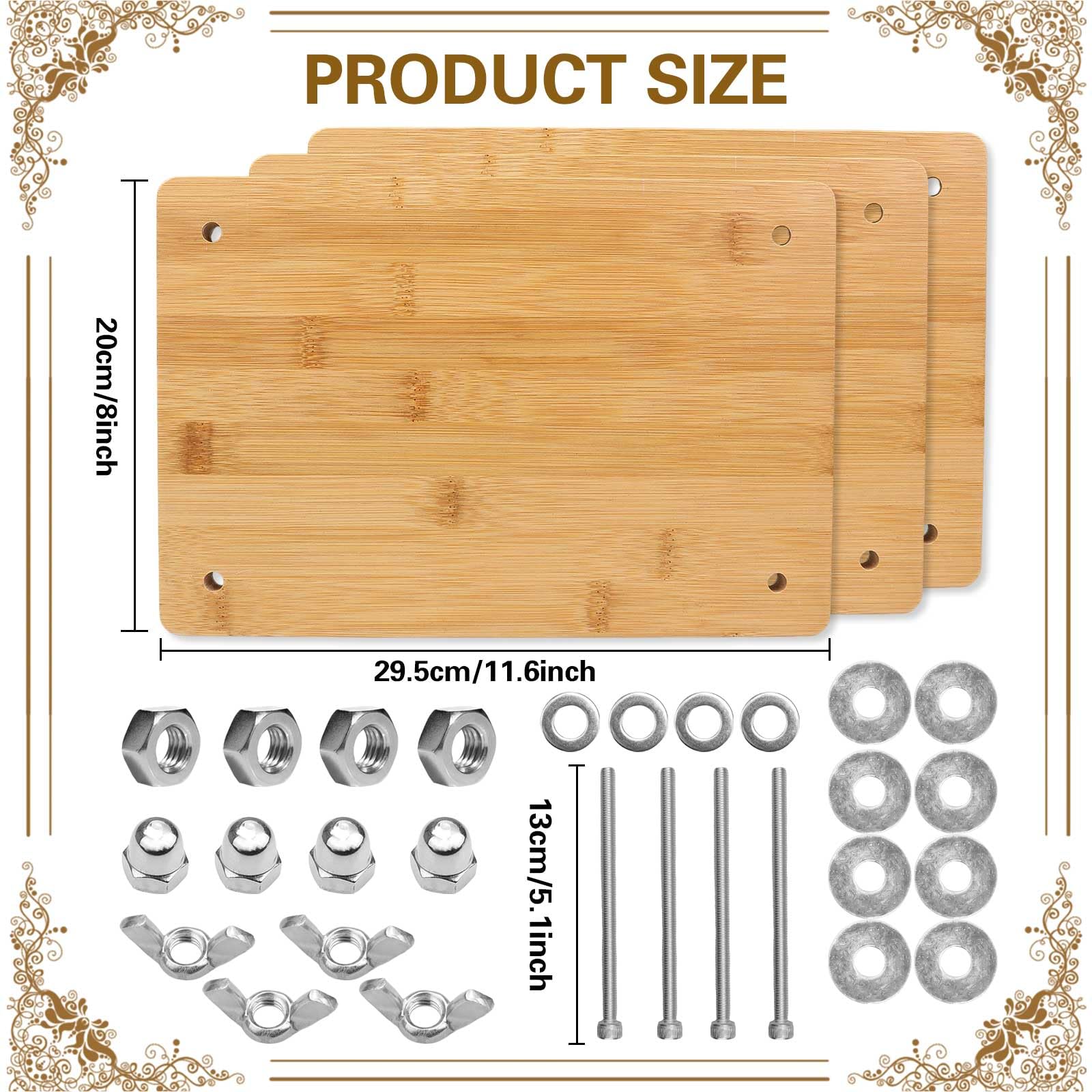 FOWSRHRG Wooden Book Press Kit - 11.6 x 8 Inch Bamboo Bookbinding Press Machine for Printing, DIY Crafts & Flower Pressing - Perfect for Bookbinding, Office Use, Paper Crafts, Notebook Making & Botanical Projects