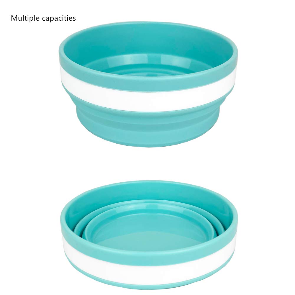 CARTINTS 950ml Collapsible Silicone Bowls - Reusable Food Storage Containers with Lids - BPA-Free Meal Prep Bowls for Kitchen, Travel & Camping - Space Saving Collapsible Design (Blue) - Perfect for Picnics, Office Lunch & Outdoor Adventures