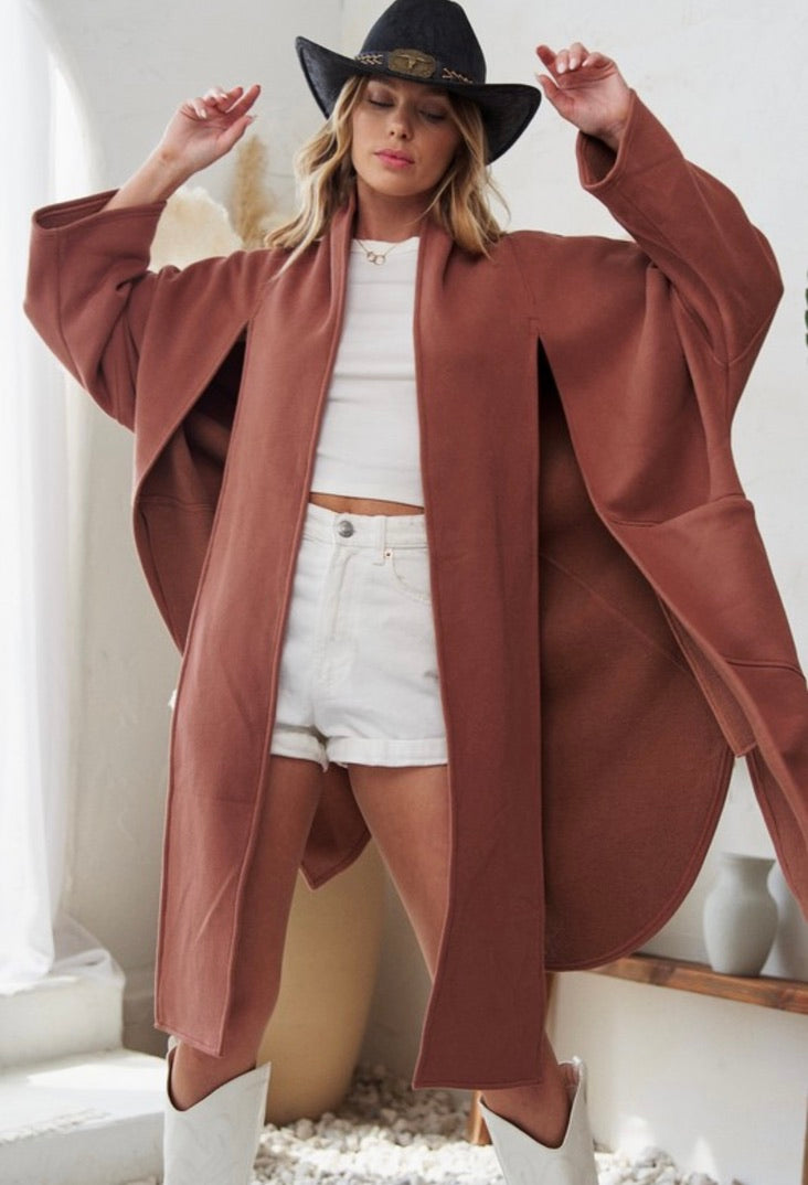 Oversized Knit Cardigan with Scarf Detail - Cozy Women's Chunky Sweater for Fall & Winter - Perfect for Layering, Office Wear, and Casual Outfits