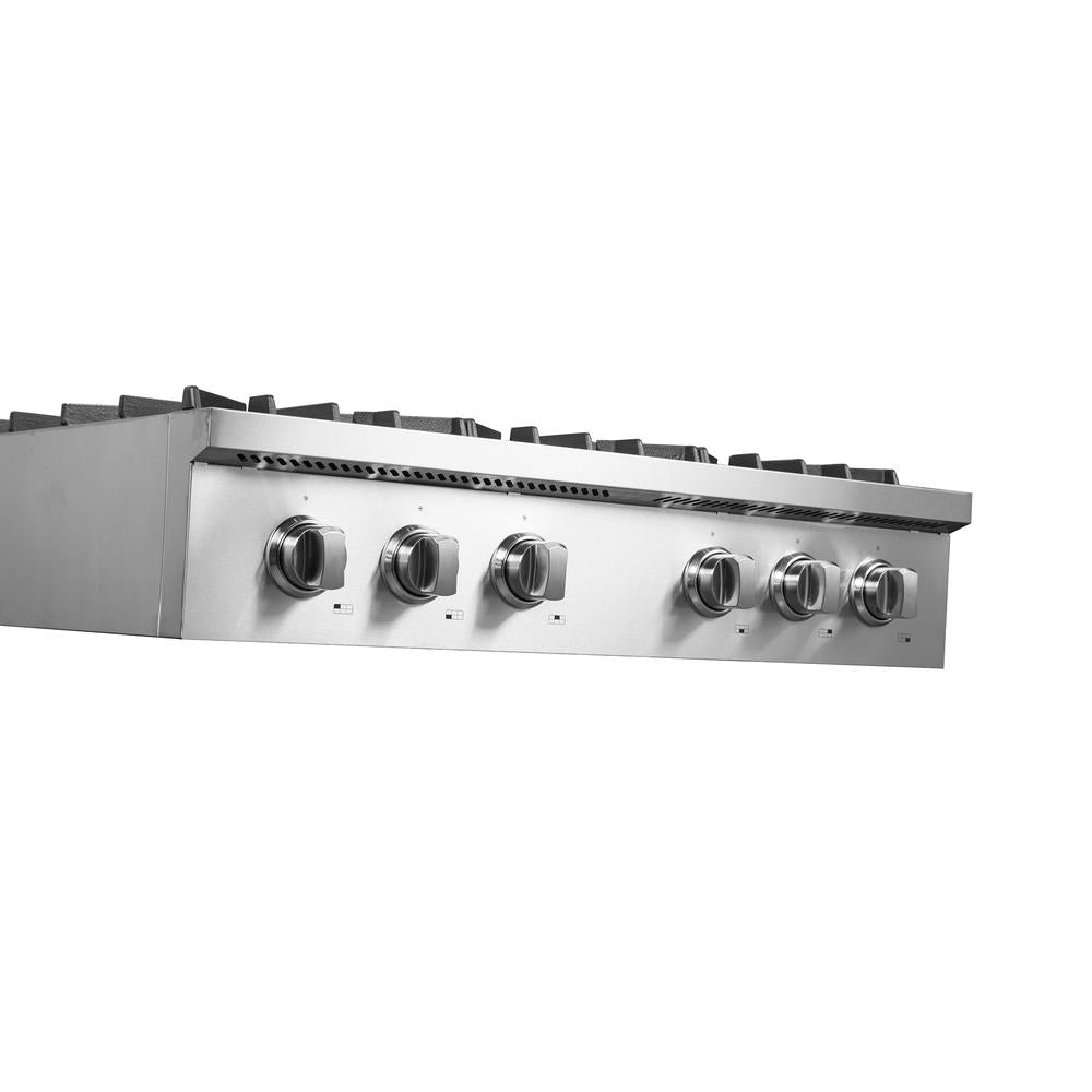 Forno Lseo 36 Inch 6 Burner Stainless Steel Gas Rangetop with Griddle (Model FCTGS5737 36) - Perfect for Home Kitchens, Restaurants & Outdoor Cooking