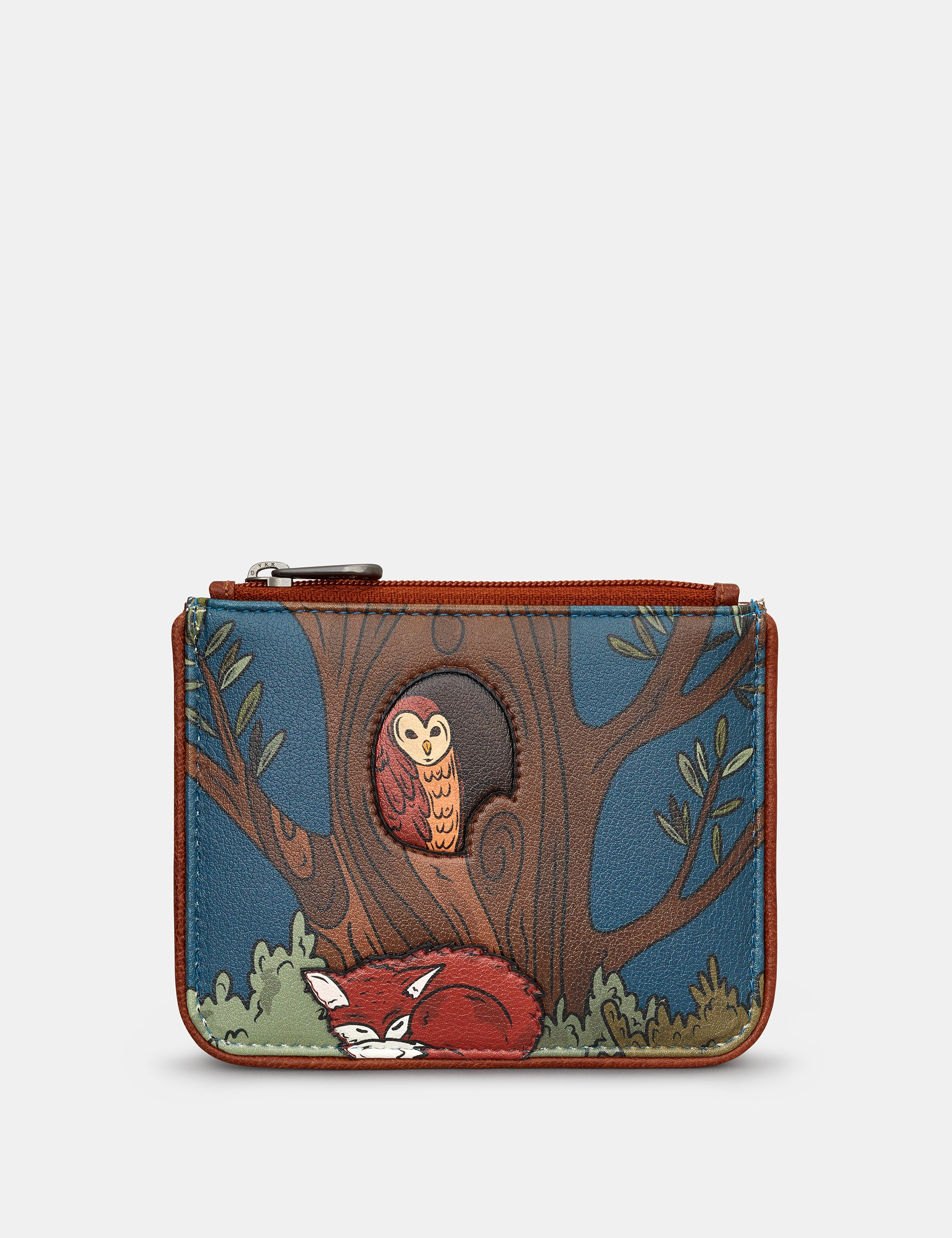 Woodland Friends Zip Top Leather Purse for Women - Cute Animal Print Handbag with Zipper Closure - Perfect for Work, Travel & Everyday Use