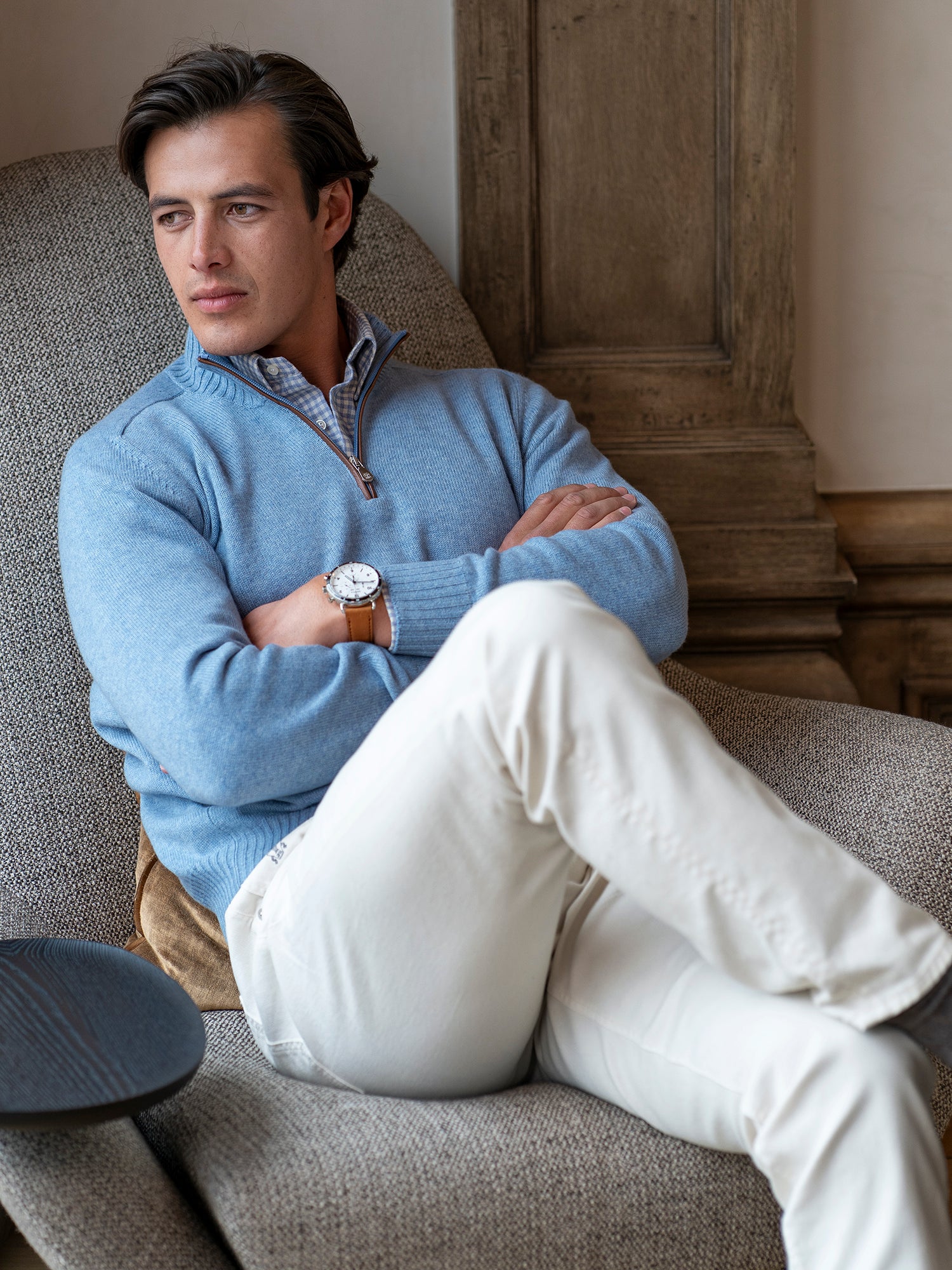 Premium Marco Cashmere Quarter Zip Sweater for Men - Soft & Warm Winter Pullover - Perfect for Office, Travel & Casual Outings