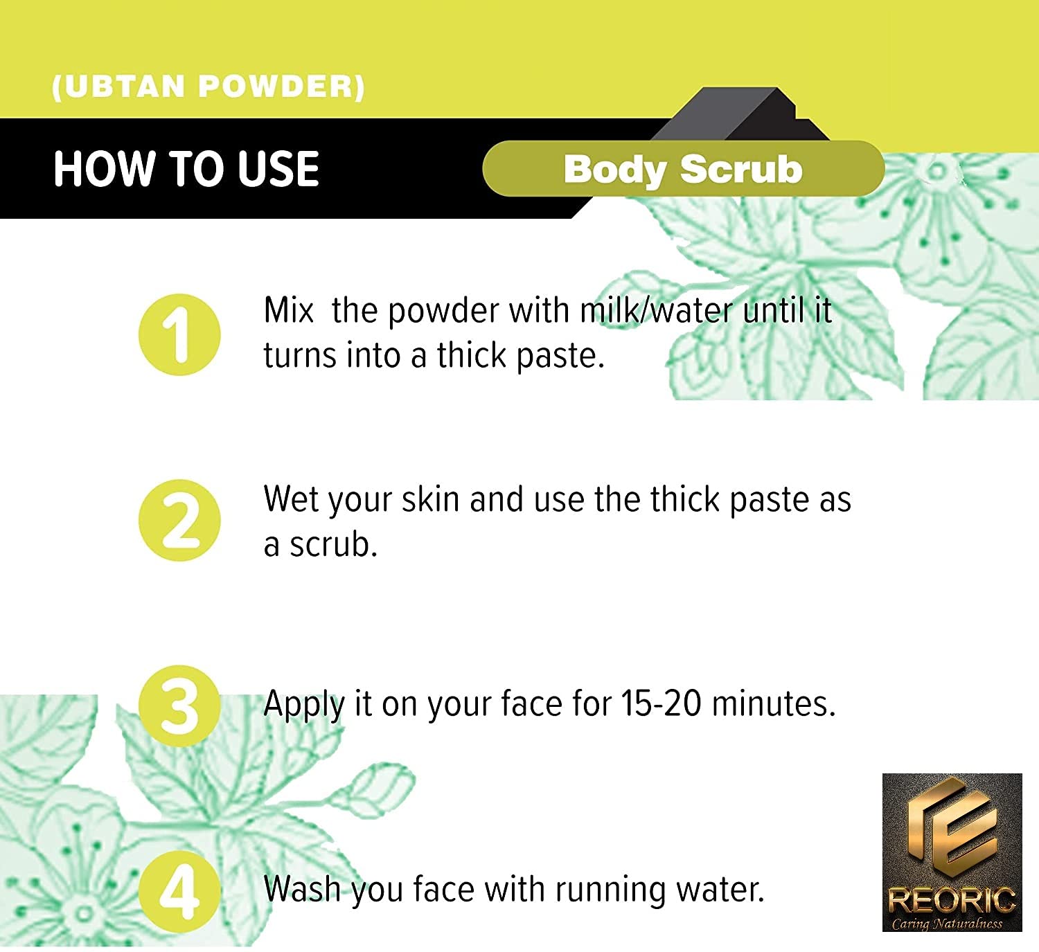Organic Ubtan Powder for Skin Whitening & Brightening - 100g Detan Face Pack | Natural Glow Boost for Face & Body | Perfect for Bridal, Festive & Daily Skincare Routine