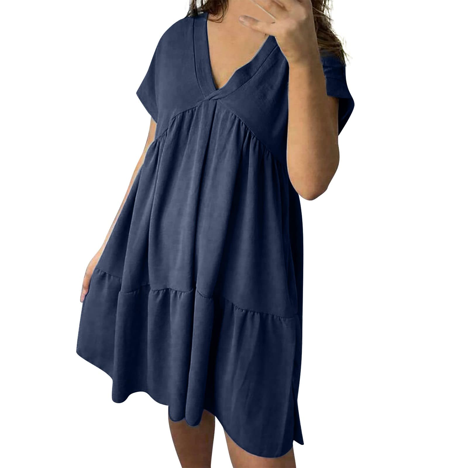 Women's Summer Tunic Dress - V-Neck Casual Loose Flowy Swing Shift Sundress | Perfect for Beach, Vacation & Everyday Wear