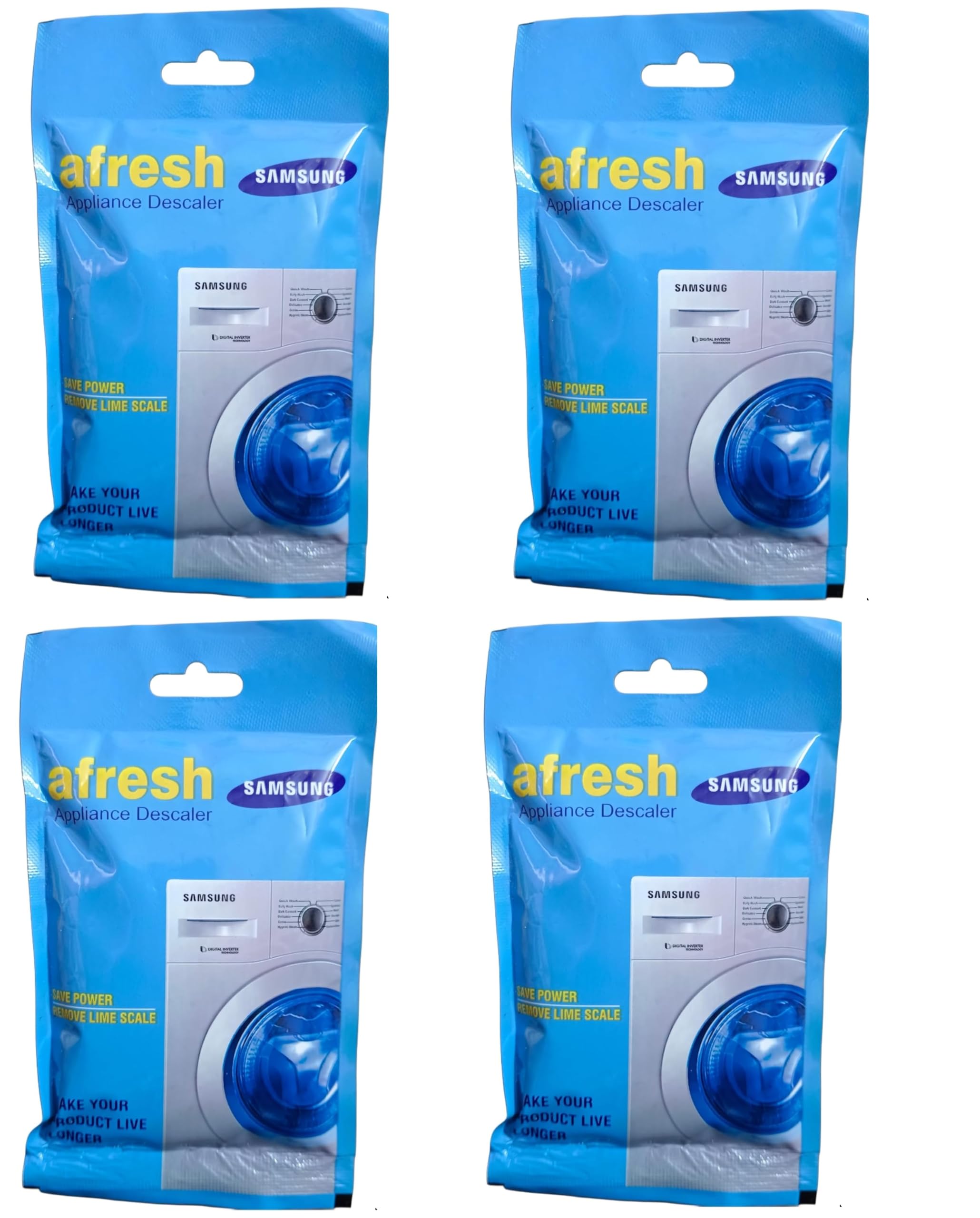 Samsung Washing Machine Cleaner Powder - 100g (Pack of 4) | Compatible with Front Load & Top Load Washers | Removes Odor, Mold & Residue | Ideal for Deep Cleaning & Descaling Washing Machine Drums