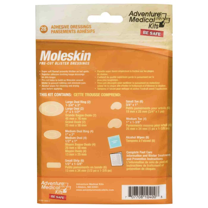 Premium Moleskin Pre-Cut & Shaped Blister Dressing Pads - Waterproof Cushioning for Foot Care, Hiking, Running & Sports Protection