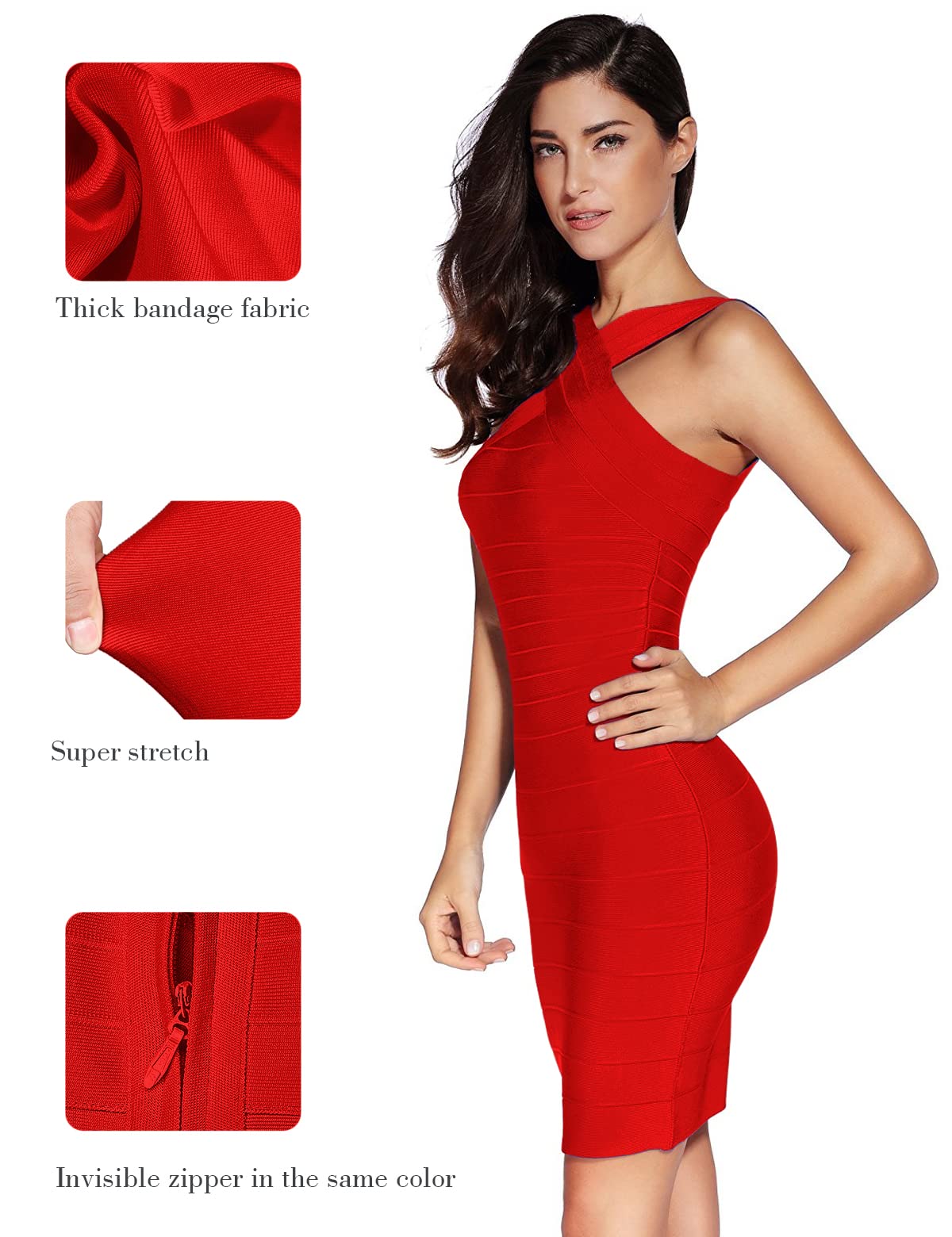 Elegant Halter Bandage Dresses for Women - Sexy Mini Cocktail Dress for Wedding Guest, Party & Night Out | Perfect for Club, Date Night & Special Occasions