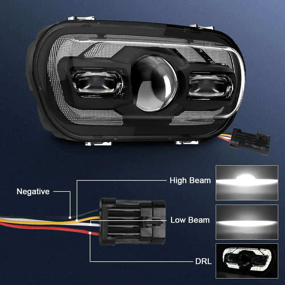 H4 LED Headlight Kit for 2008-2017 Harley Davidson Dyna Fat Bob with DRL - High Brightness Motorcycle Headlight Replacement for Night Riding & Safety