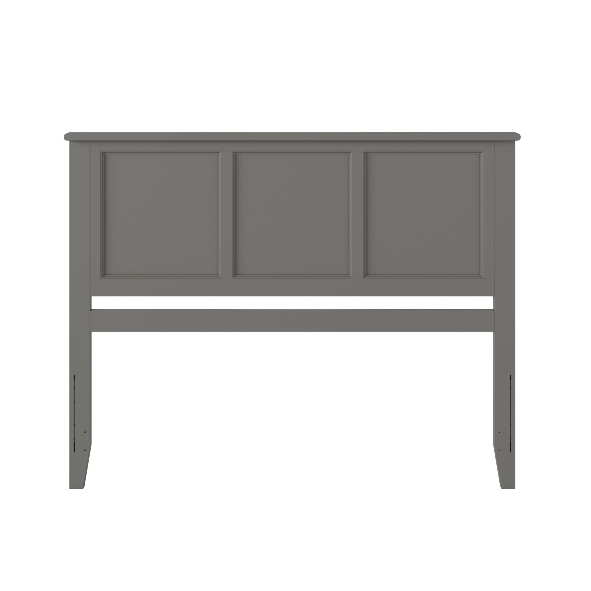 AFI Madison Queen Solid Wood Panel Headboard with USB Charging Ports - Grey Wooden Bed Frame Headboard for Master Bedroom, Guest Room & Home Decor