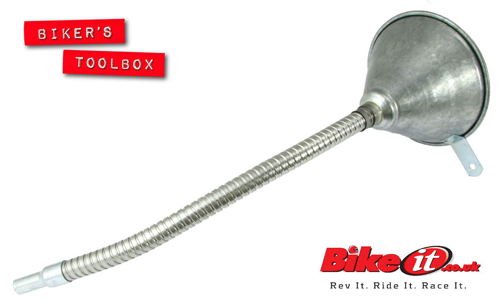 Flexible Metal Oil Funnel - Durable & Leak-Proof for Automotive, Motorcycle & Home Use - Perfect for Engine Oil Changes & Fluid Transfers