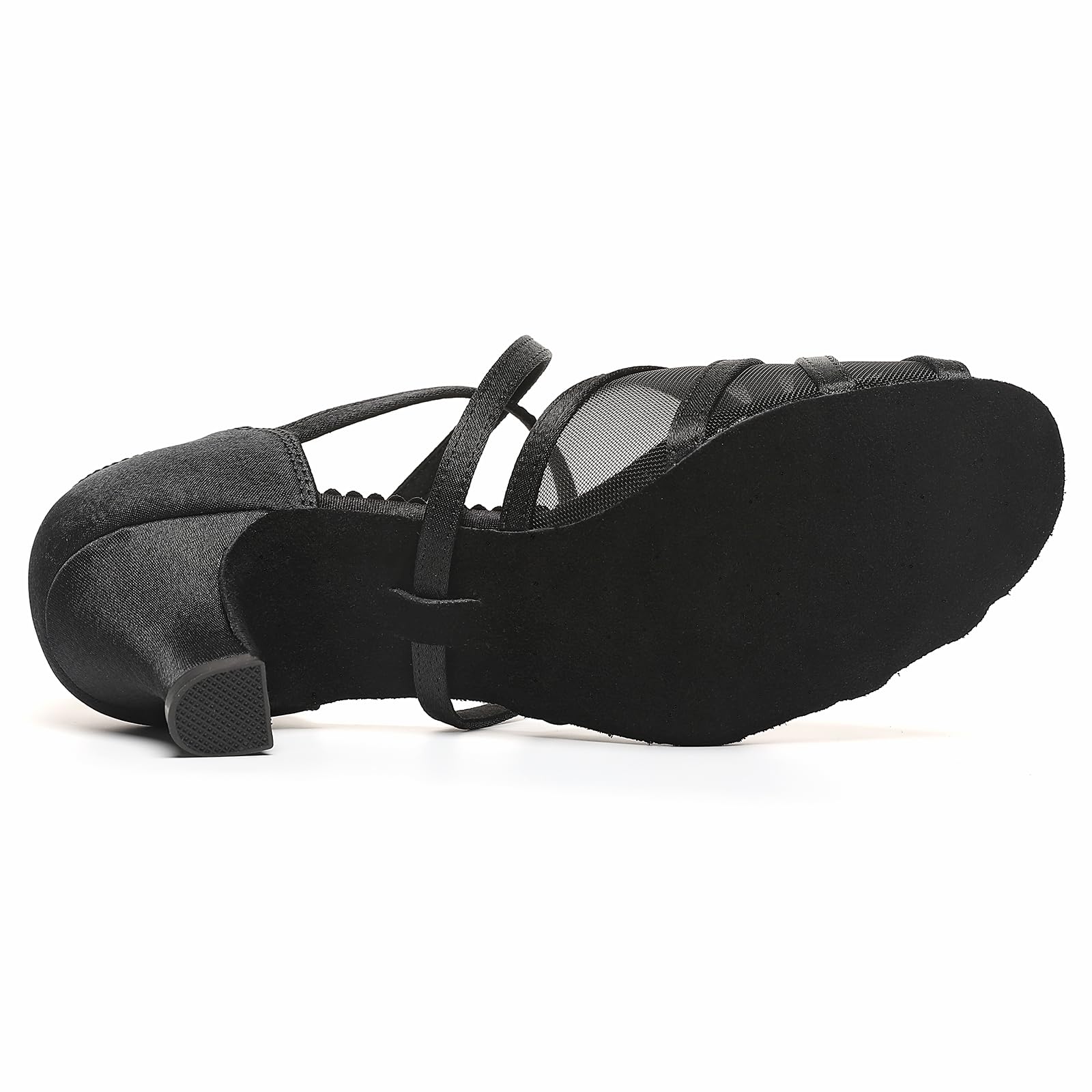 Latin Dance Shoes for Women - Mesh & Satin Ballroom Salsa Shoes with Low Heels | Perfect for Prom, Social Dancing & Professional Performances