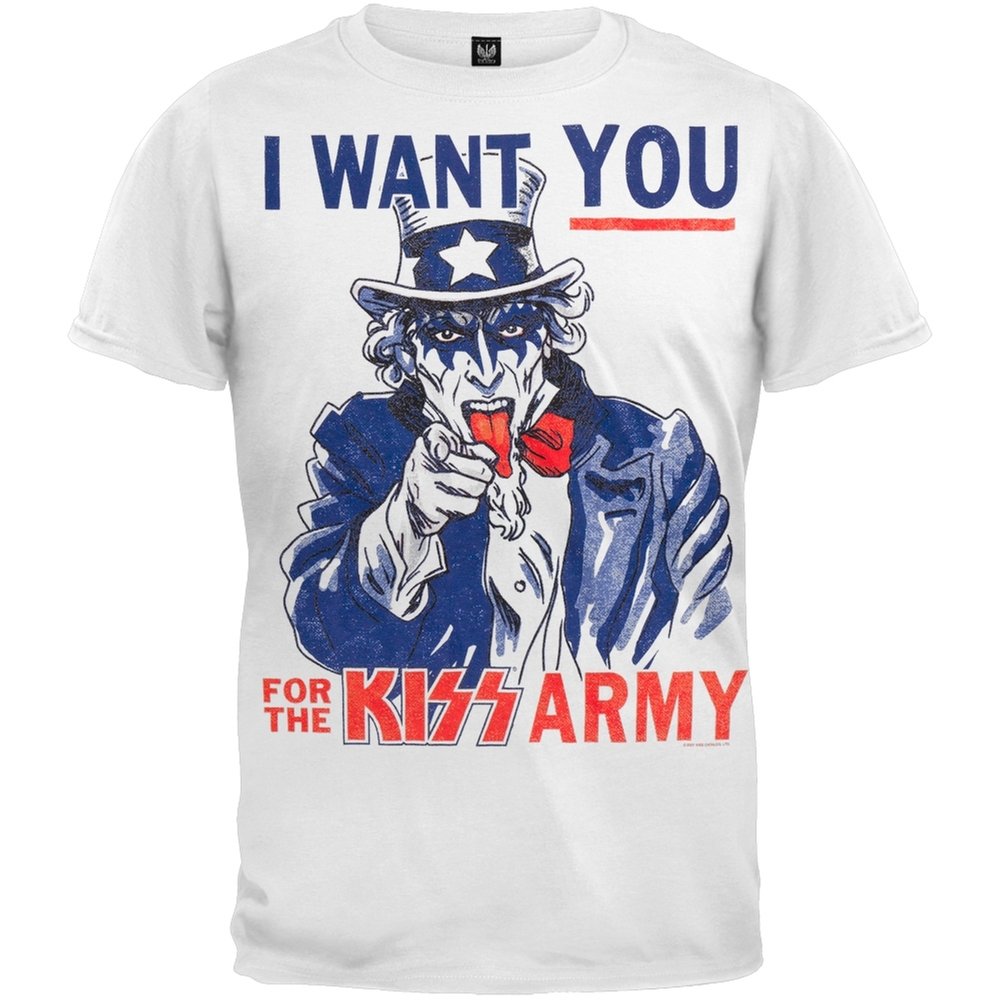 Old Glory Kiss - Patriotic Boys 'I Want You' Youth T-Shirt - X-Large White - Perfect for 4th of July, Memorial Day & School Spirit Events