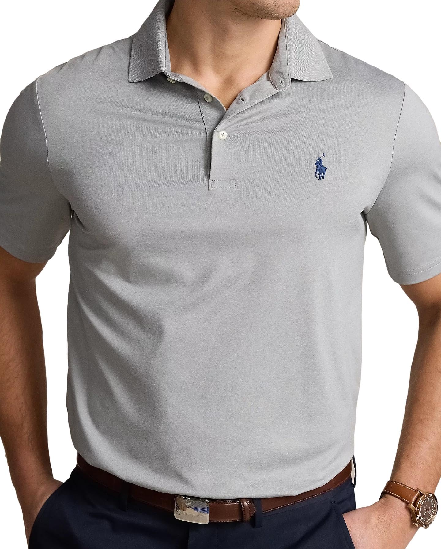 Ralph Lauren Men's Performance Polo Shirt - Moisture-Wicking, Breathable Golf & Casual Shirt for Work, Travel & Outdoor Activities