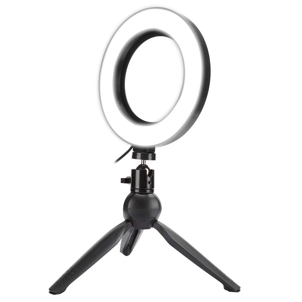 16cm Adjustable LED Ring Light with Tripod Stand & Universal Ballhead - Mini Halo Lighting for Makeup, Live Streaming, Photography, Vlogging - Perfect for YouTube, TikTok, Instagram Content Creation