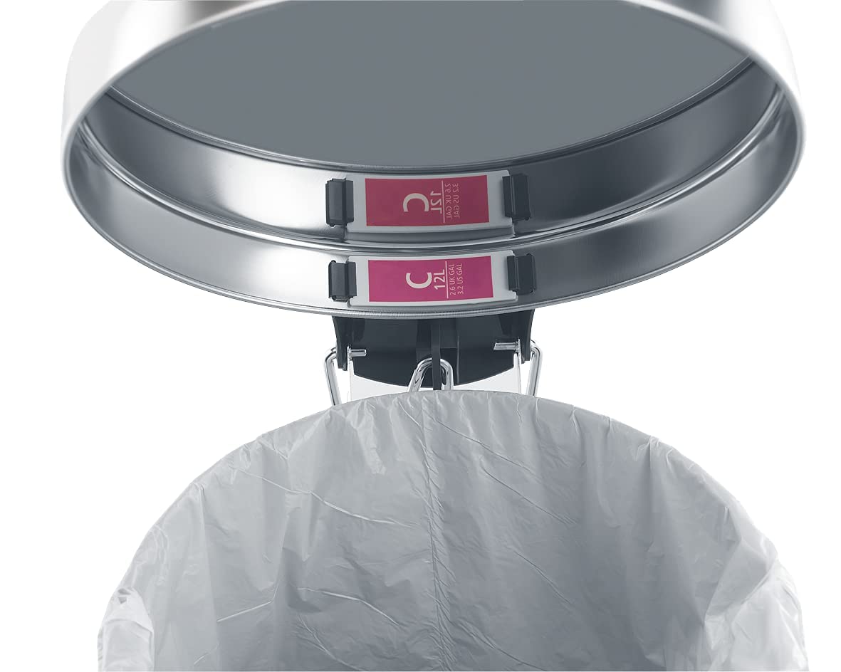 Brabantia PerfectFit Trash Bags Size C (2.6-3.2 Gallon) - Thick Plastic Trash Can Liners with Drawstring Handles - 40 Count - Ideal for Kitchen, Bathroom & Office Waste Bins