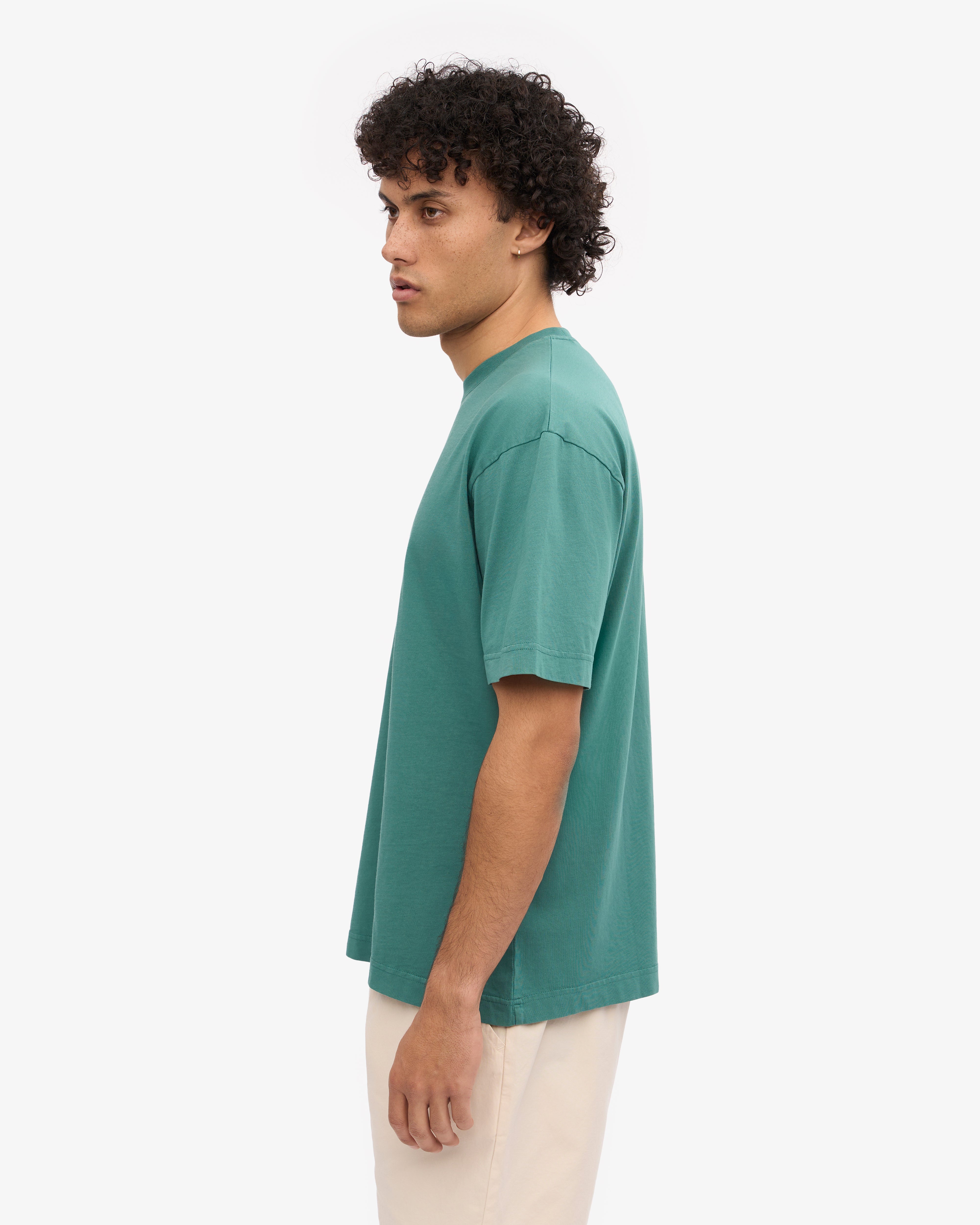 Oversized Organic Cotton T-Shirt for Women - Soft & Comfortable Pine Green Tee - Perfect for Casual Wear, Loungewear & Everyday Outfits