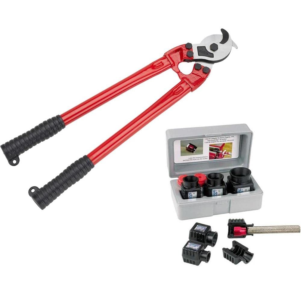 Premium Braided Hose Installation Kit (4AN-8AN) with Heavy Duty Cutter Tool - Complete Fuel & Oil Line Repair Set for Automotive, Marine & Industrial Applications