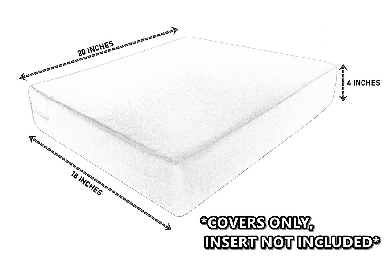 Waterproof UV-Resistant Patio Chair Cushion Cover - Indoor/Outdoor Use - Majestic Royal (20x18x4 Inches, Set of 2) - Perfect for Poolside Lounging, Garden Furniture & Patio Decor