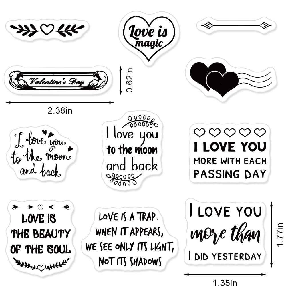 Love Words Sentiment Clear Stamps for Card Making, Scrapbooking & DIY Decor | Arrow Heart Stamps for Embossing, Album Crafts & Valentine's Décor | Perfect for Greeting Cards, Journals & Handmade Gifts