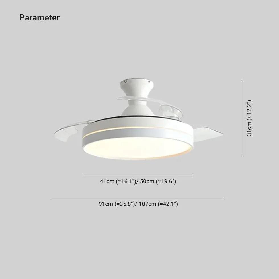 White Table Dining Room Ceiling Fan with Light - Modern Stylish LED Lighting for Home Kitchen & Patio - Perfect for Indoor and Outdoor Dining Areas