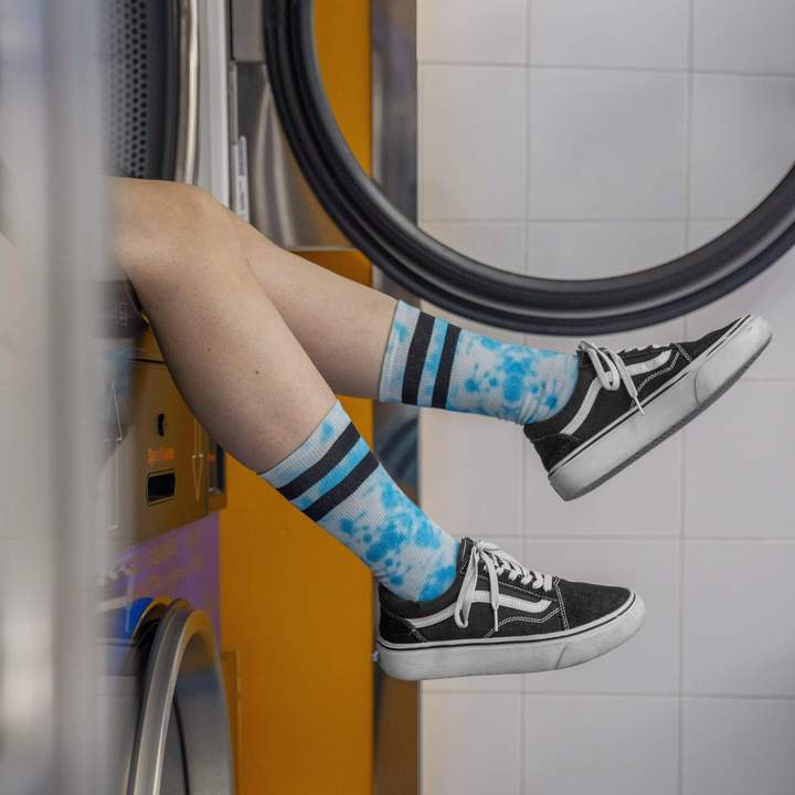Tie-Dye Mid-Calf Socks for Women - American Style Cotton Crew Socks - Perfect for Yoga, Running & Casual Wear