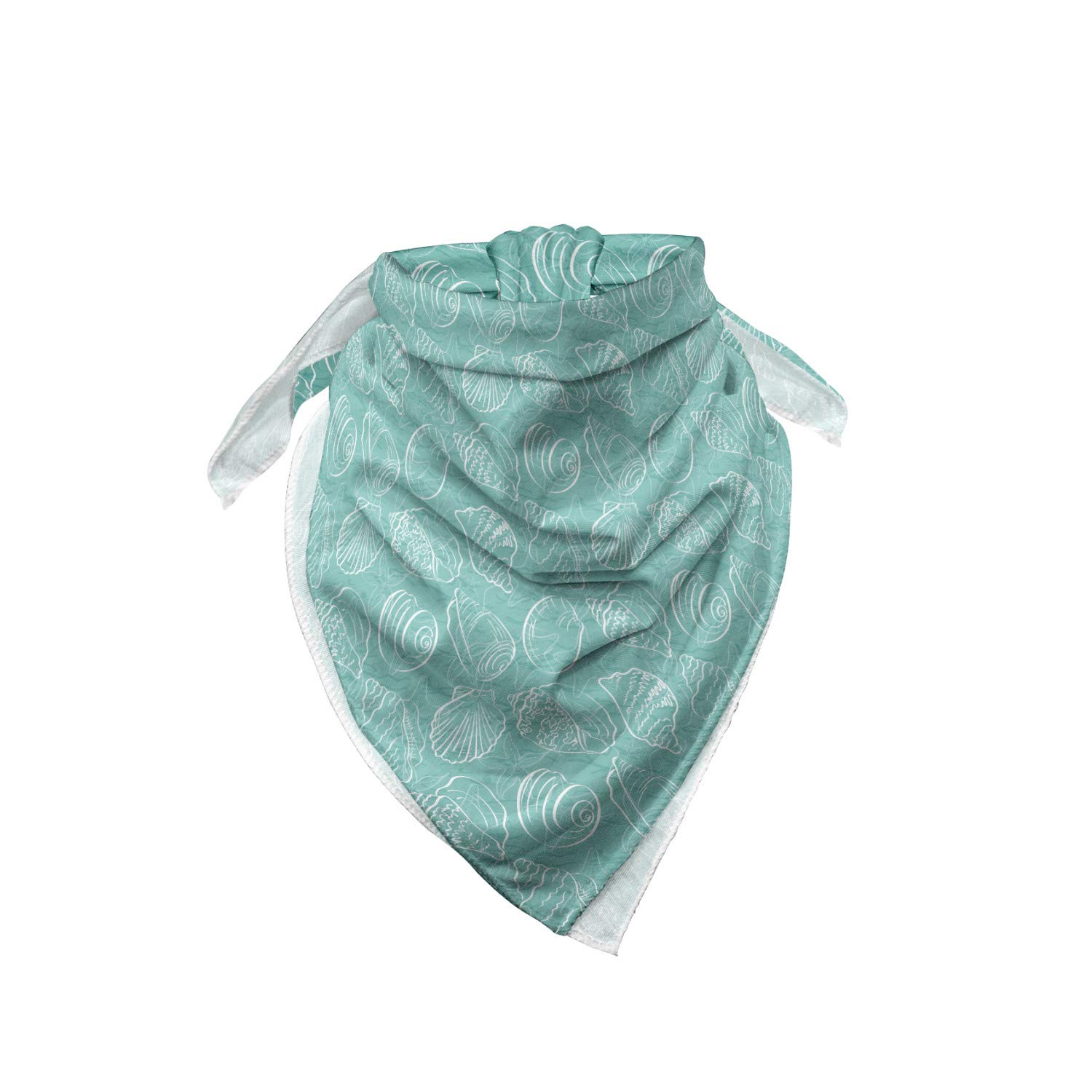 Ambesonne Sea Shells Bandana - Doodle Marine Lines Unisex Head & Neck Scarf for Beach, Summer, and Outdoor Activities