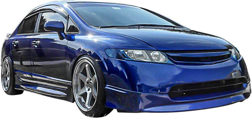 JDM Mugen Style Front Bumper Lip for 2006-2008 Honda Civic Sedan 4 Door | PU Material | Enhances Aerodynamics & Sporty Look | Perfect for Car Enthusiasts & Street Racing