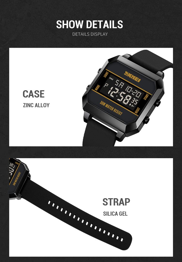 MASTOP Digital Sports Watch for Men & Women - Large Easy-to-Read Numbers, Waterproof Stopwatch with Countdown Timer | Perfect for Running, Swimming, Gym Workouts & Outdoor Activities