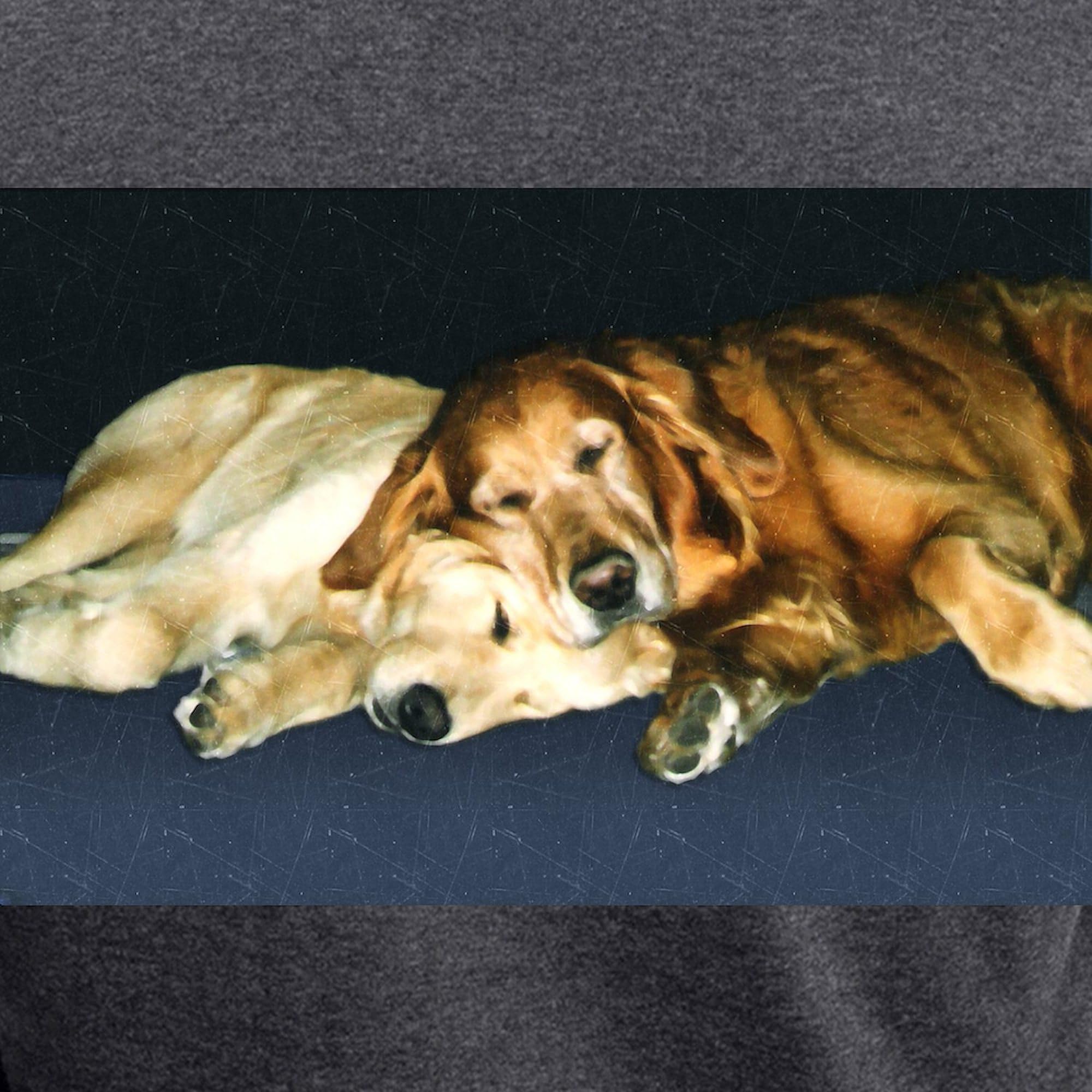 Golden Retriever Lovers Pajama Set for Women - Soft Charcoal Novelty Sleepwear with Old Friends Design | Perfect for Dog Moms, Cozy Nights & Gift Giving