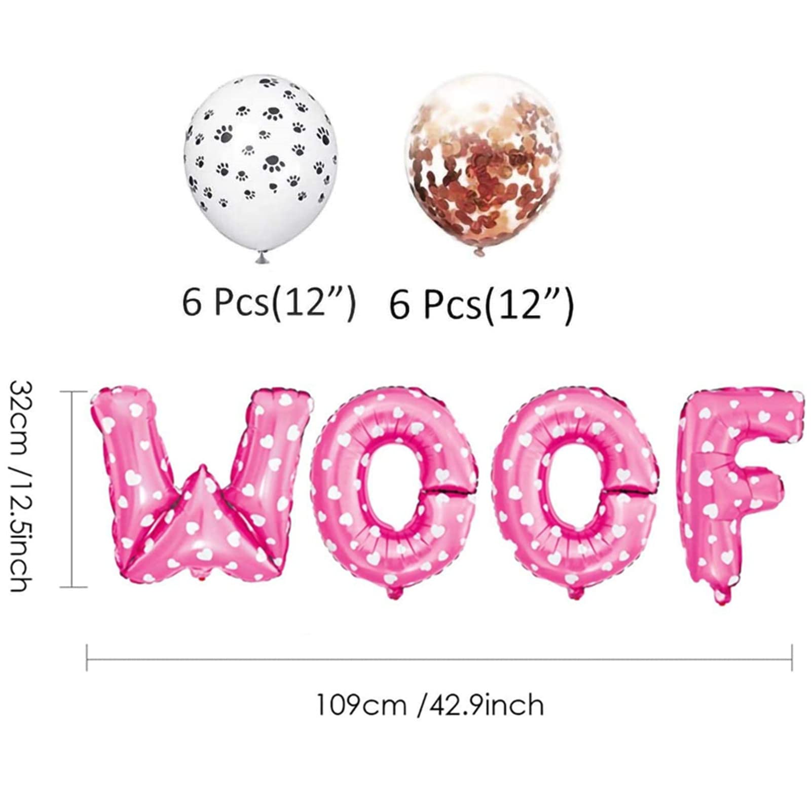 Dog Birthday Party Decorations Set - WOOF Letter Balloons, Paw Print Balloons & Happy Birthday Banner for Pet Celebration | Perfect for Puppy Birthday Parties, Dog Adoption Events & Pet Lover Gatherings