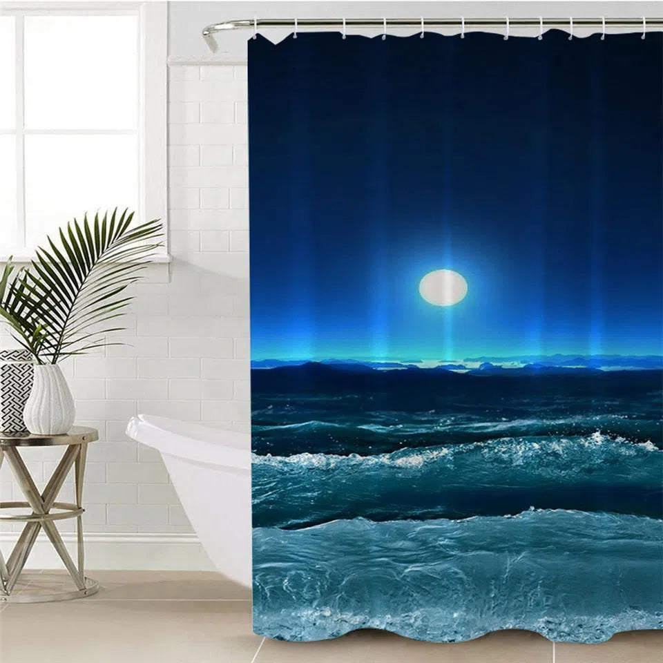 Moonlight Magic Waterproof Shower Curtain - Elegant Bathroom Decor for Home & Spa | Perfect for Modern & Vintage Bathrooms