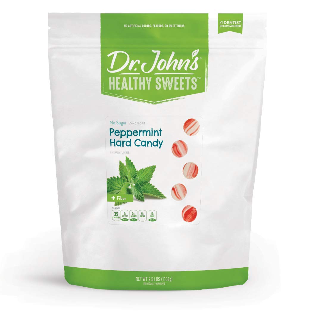 Dr. John’s Sugar Free Hard Candy - Zero Sugar, Low Calorie, Keto, Vegan & Gluten Free Peppermint Candy (252 Count, 2.5 LB) - Perfect for Diabetics, Weight Loss & Healthy Snacking