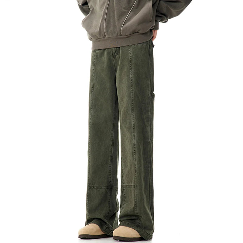 Men's Cargo Pants - Distressed Washed Straight Leg Tactical Pants for Men | Trendy High Street Style | Perfect for Outdoor Adventures, Workwear & Casual Wear | 9W1950