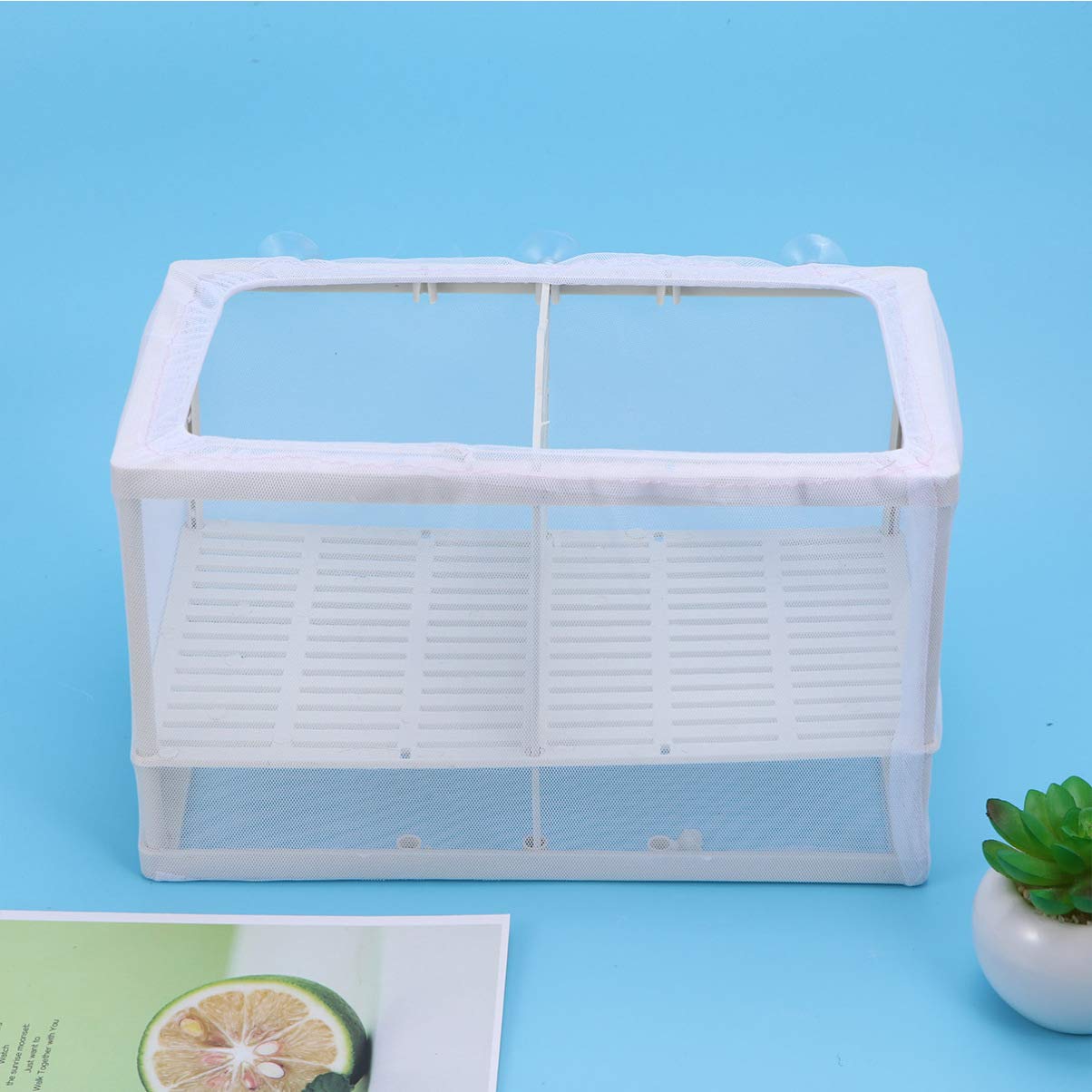 Aquarium Fish Breeding Box - Large Mesh Net Hatchery for Fry, Guppies, and Livebearers | Safe Isolation Tank for Pregnant Fish and Baby Fry | Perfect for Fish Tanks, Aquariums, and Breeding Setups