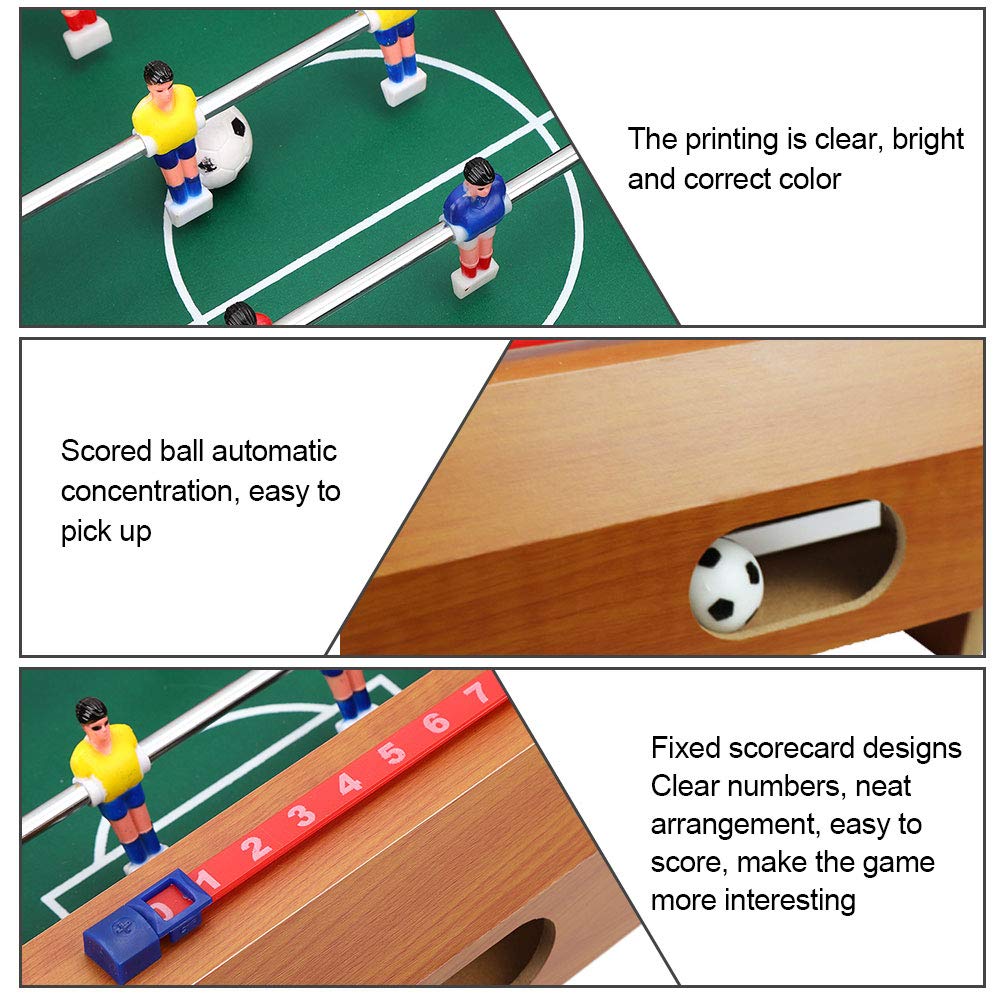 20 Inch Mini Foosball Table - Wooden Tabletop Soccer Game with 2 Footballs & Score Keepers for Kids & Adults - Perfect for Game Rooms, Family Nights & Office Entertainment