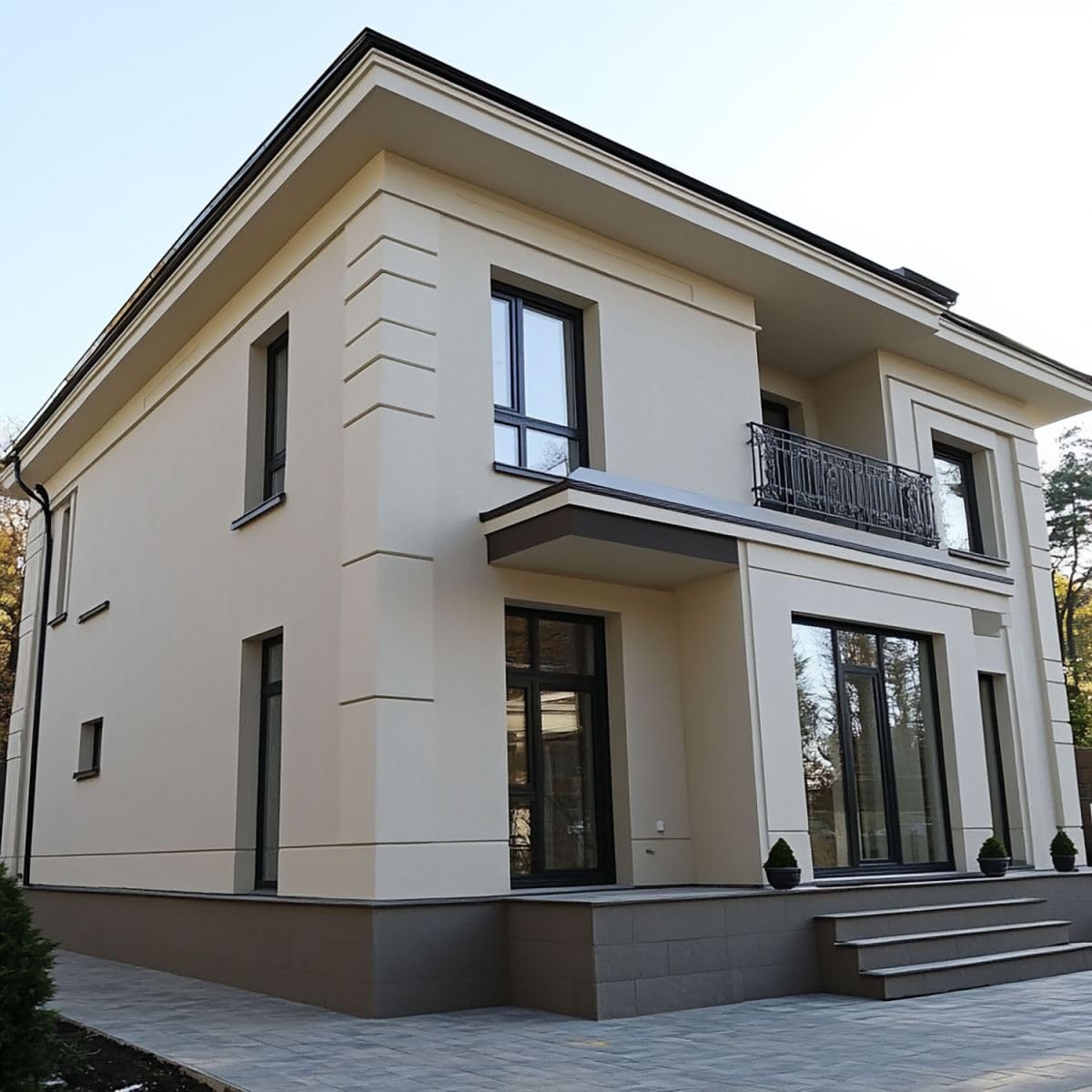 **Pliolita Paint - ARCAFAÇADE PLIOPROTECT - 2.5 L (Covers ~20 m² per Coat) Stone Effect - RAL 090 90 10 - ARCANE INDUSTRIES - Perfect for Exterior Wall Protection & Decoration**