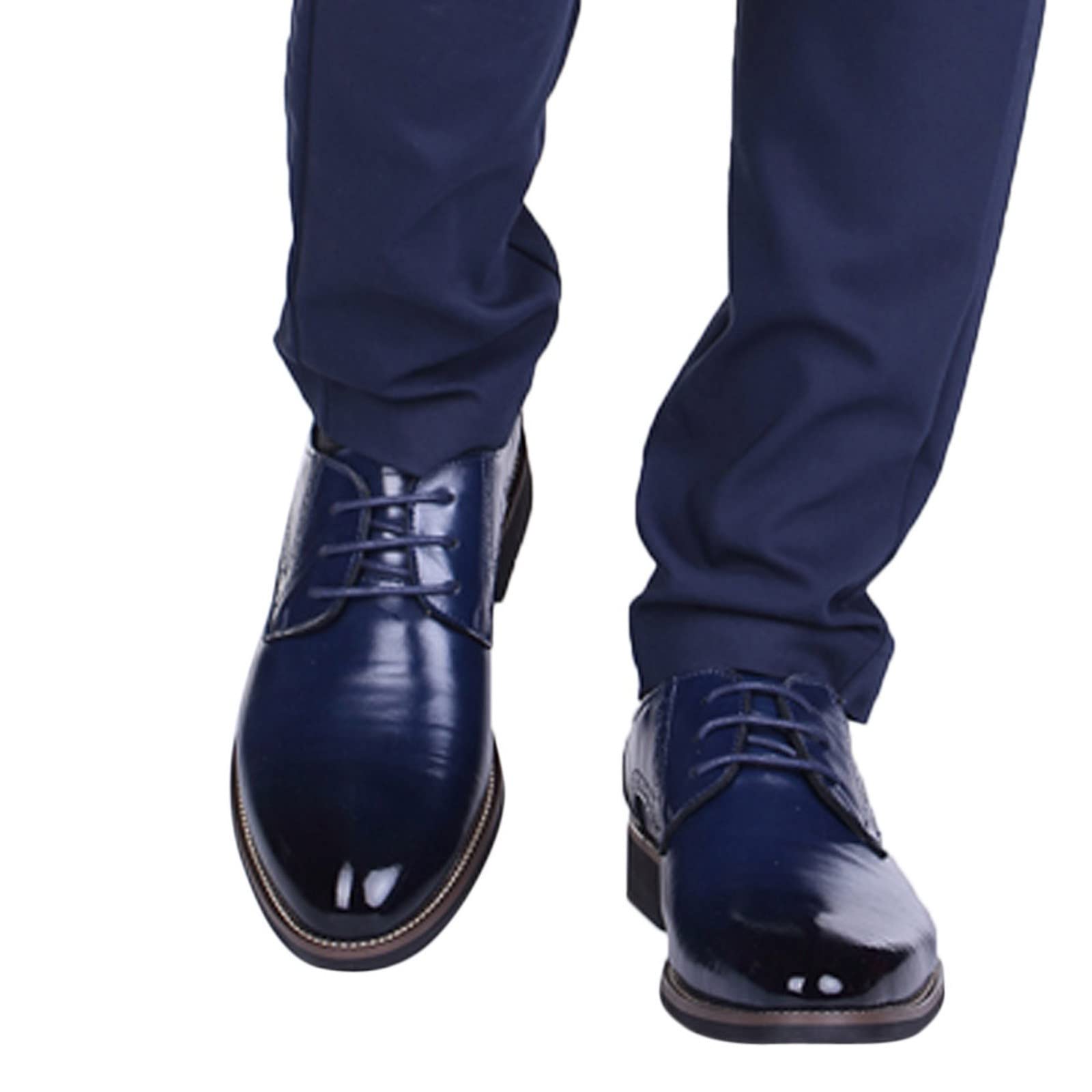 **Men's Genuine Leather Dress Shoes - Wide Width Derby Brogues for Business & Formal Occasions | Comfortable & Stylish Office & Wedding Shoes**