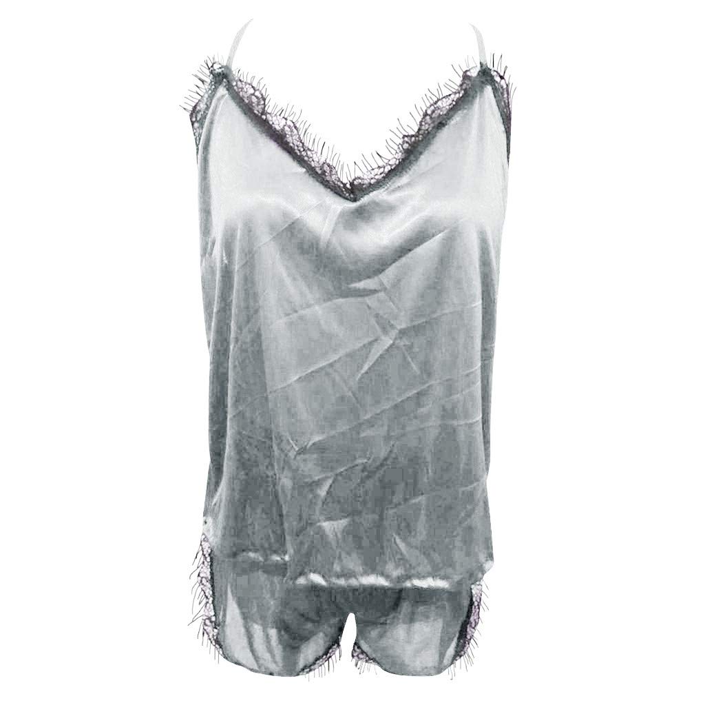 Vacger Women's Velvet Camisole & Shorts Romper Set - Sleeveless Sexy Nightdress & Crop Top 2-Piece Outfit for Sleepwear, Lounge, and Date Night