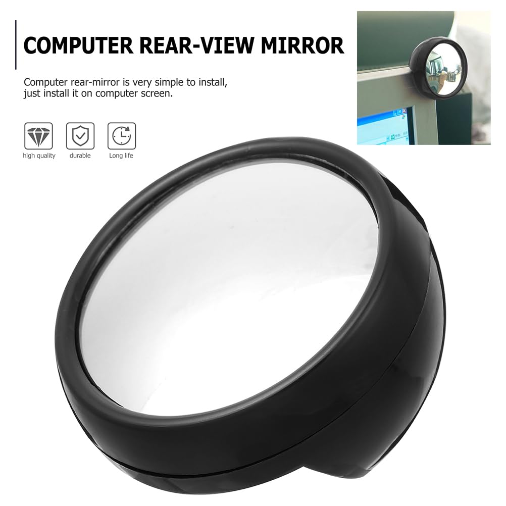 3 Pack Computer Monitor Clip-On Security Mirror - Convex Rearview Mirror for Blind Spot Detection, Mini PC Work, Cabinet & Acrylic Lens Options - Perfect for Office, Home & Vehicle Use