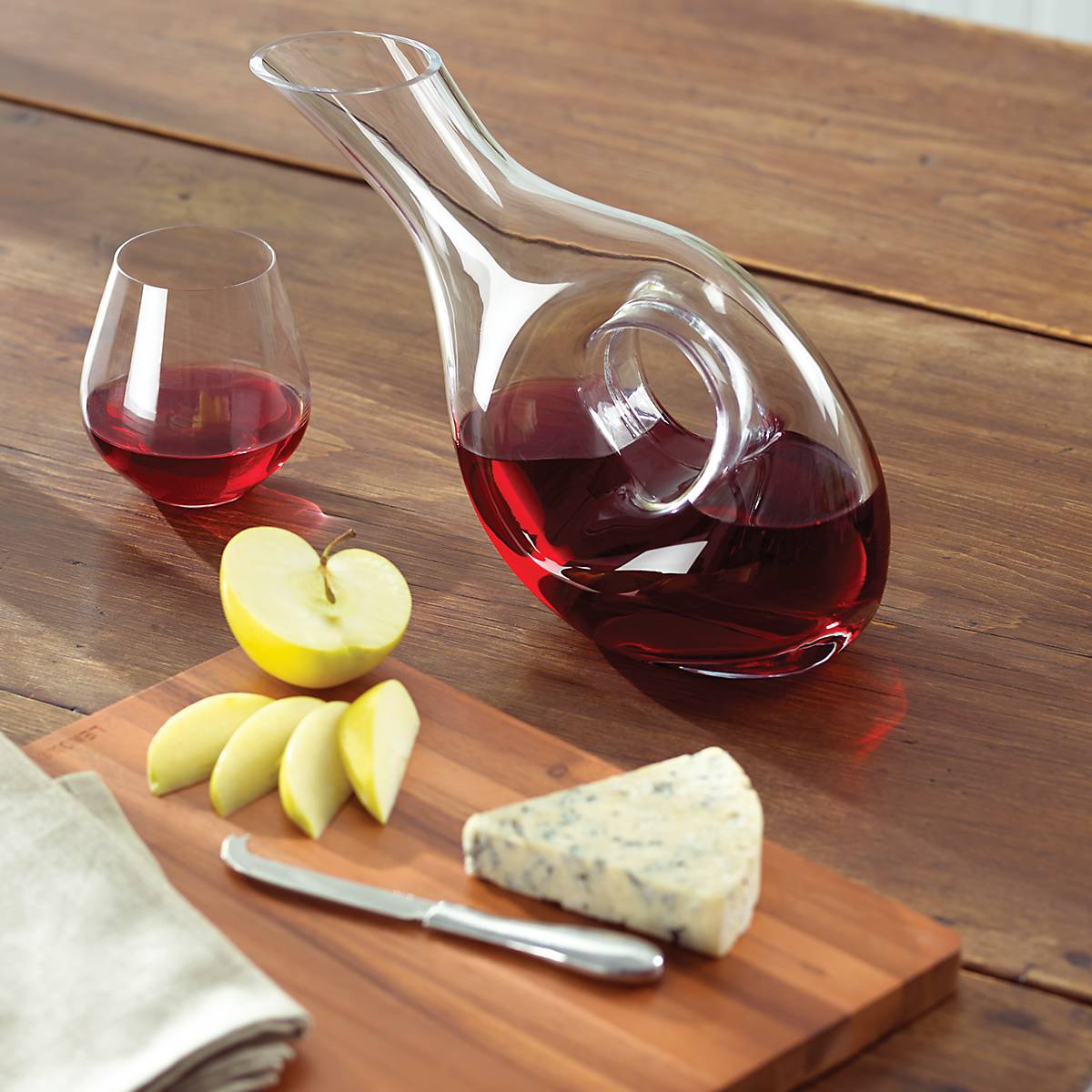 Tuscany Classics Elegant Glass Wine Decanter with Pierced Design - Perfect for Red Wine Aeration and Dinner Parties