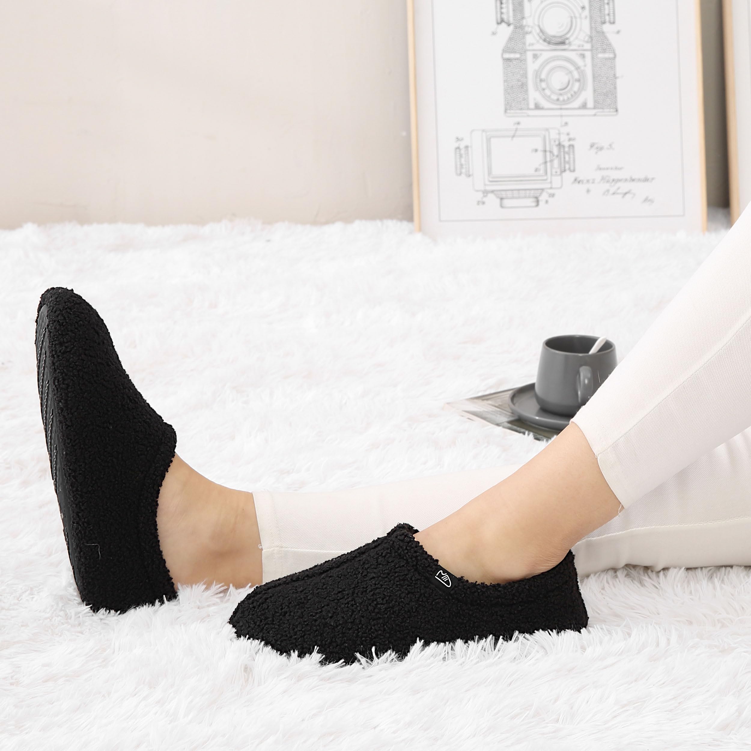 Comfortable Memory Foam House Slippers for Women - Lightweight Indoor/Outdoor Slip-On Shoes with Arch Support - Perfect for Home, Office, and Travel Use