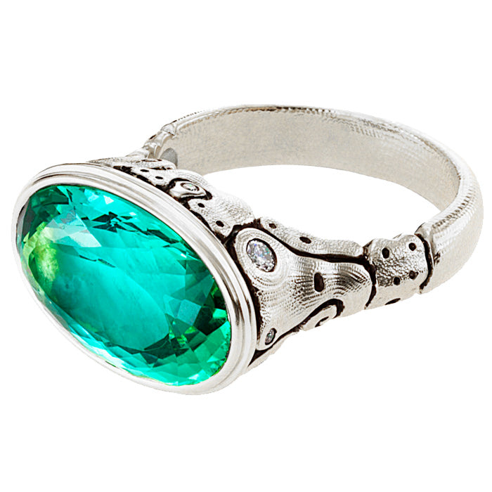 Alex Sepkus Flora Ring R 194PMD - Elegant Floral Design Sterling Silver Ring for Women | Perfect for Weddings, Anniversaries & Special Occasions