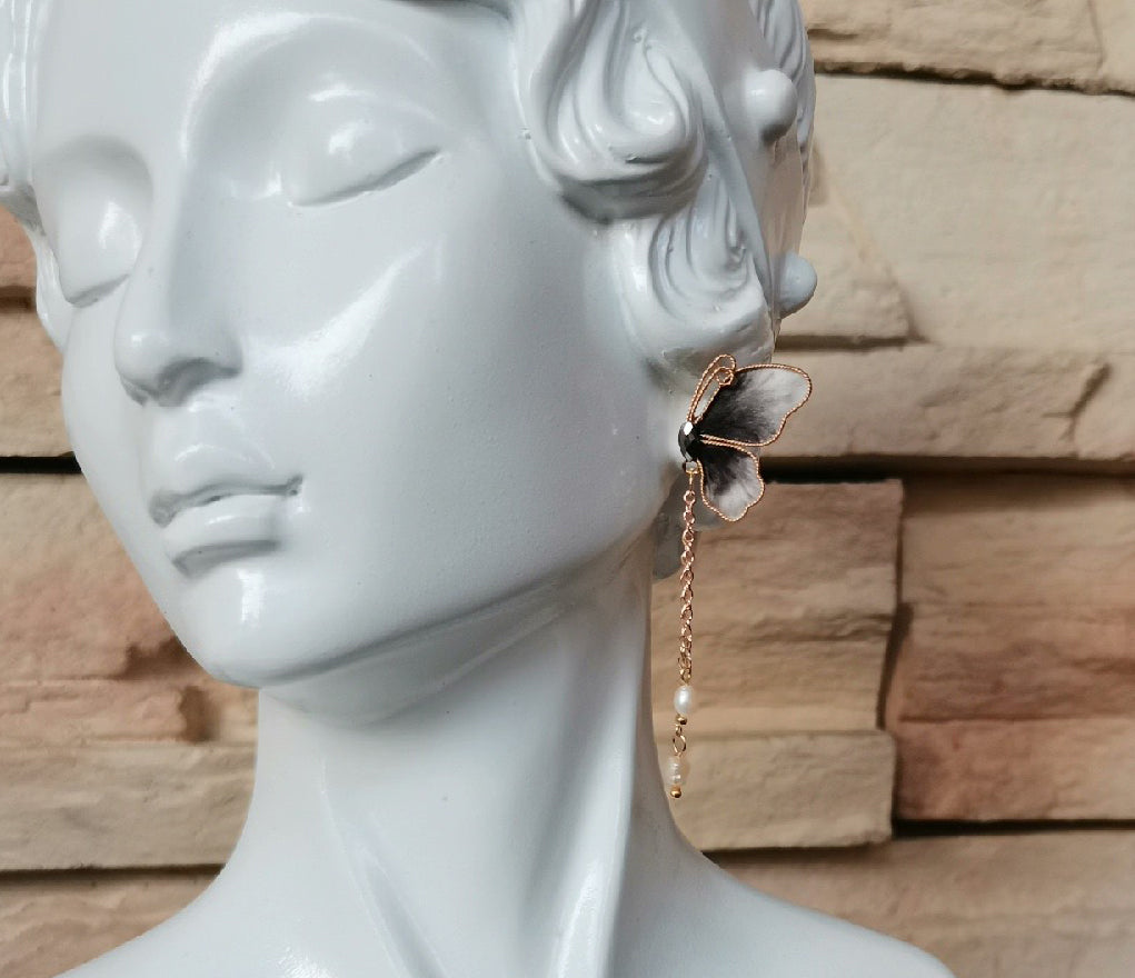 Exquisite Butterfly Silk Earrings - Handmade Bespoke Jewelry for Women | Elegant Gift for Weddings, Parties & Special Occasions